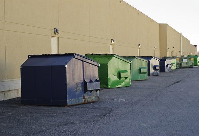 porta-potties placed alongside a construction site in Brooklyn, MI